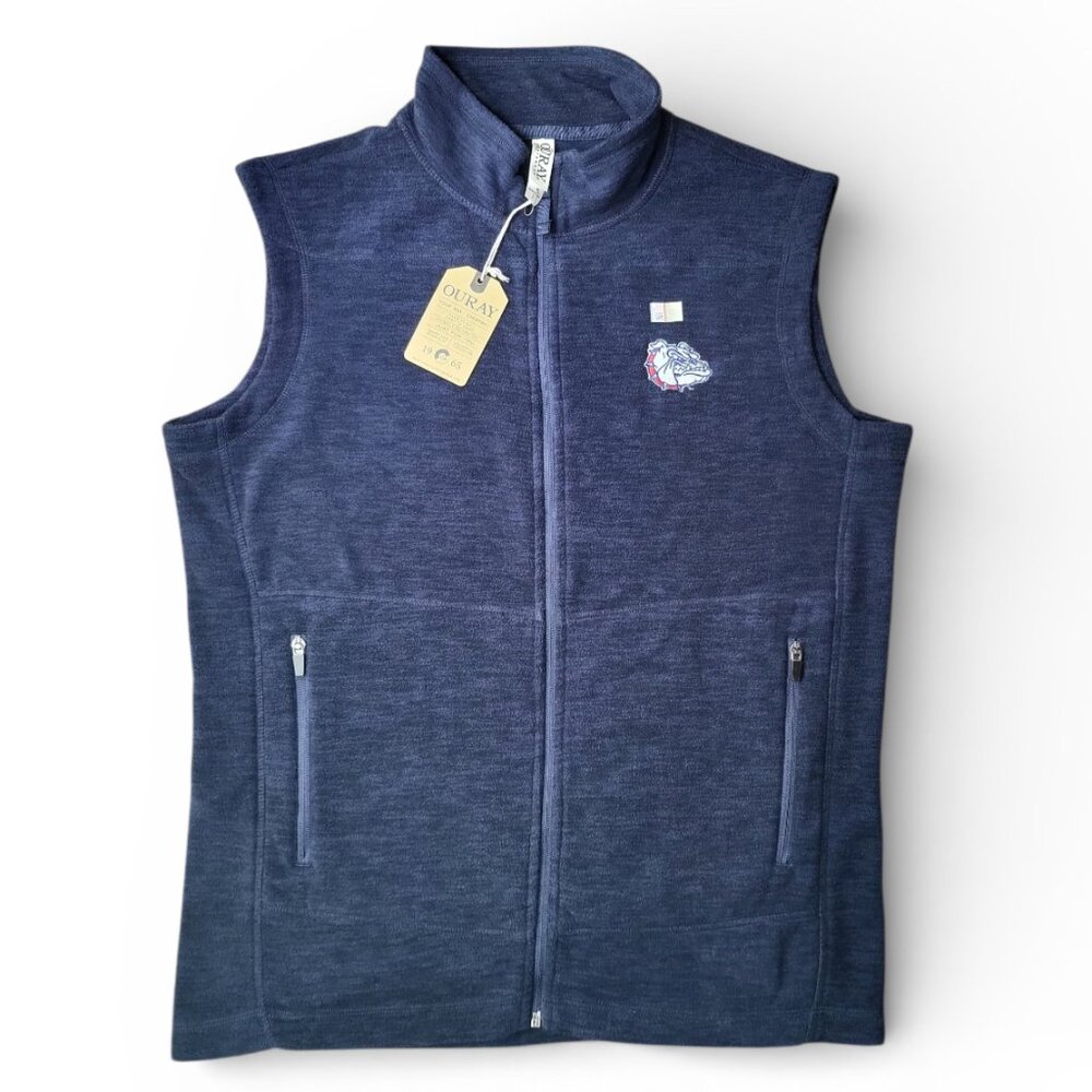 NWT Gonzaga University Bulldogs Logo Ouray Full Zip Fleece Vest Preppy Men's LG